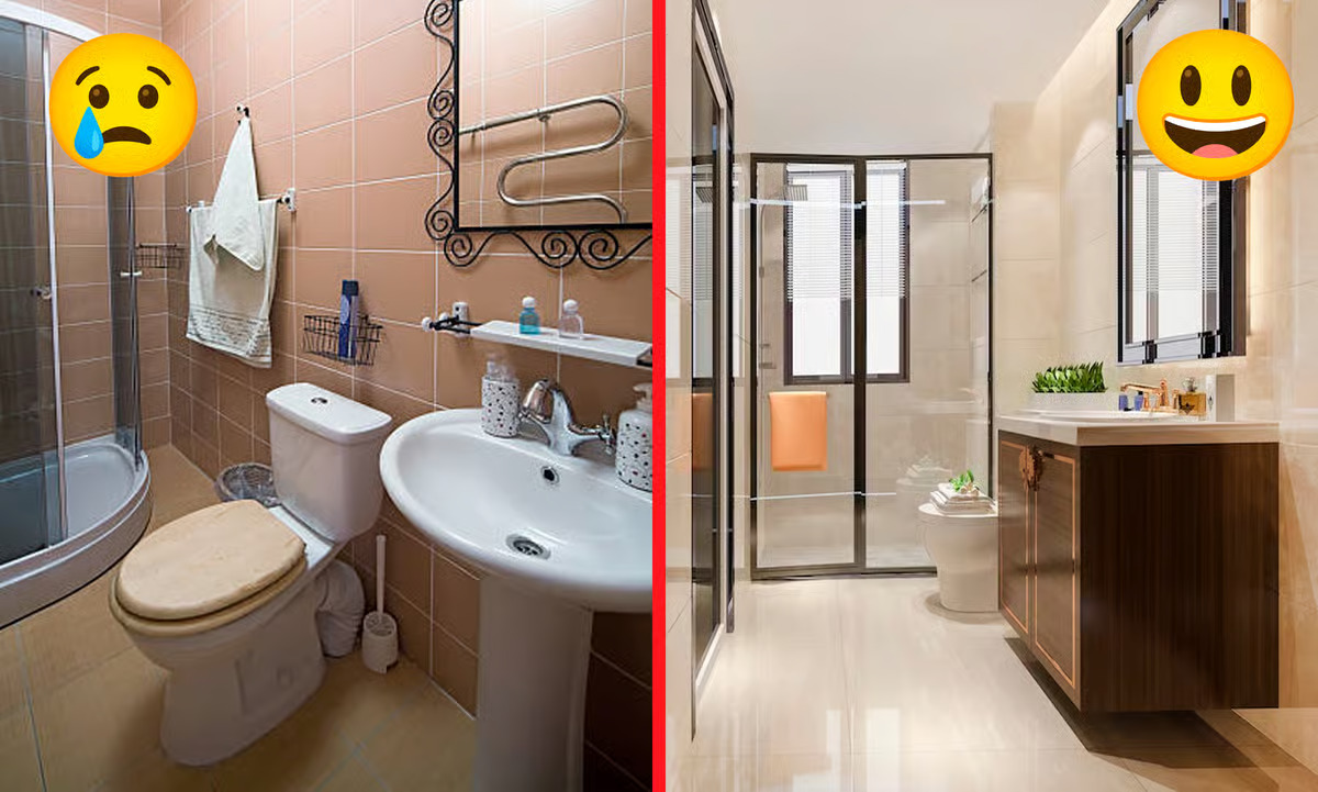 Before and after bathroom remodel comparison